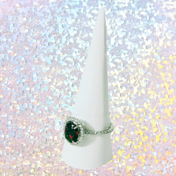 BP Original Collection Lab Created Black Fire Opal Ring (Size 11) - Picture 4 of 7